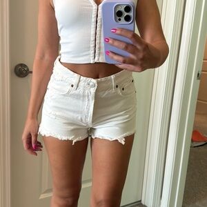 Zara White Jean Shorts